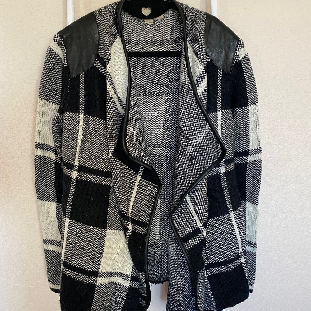 Ethereal Plaid Knit Blazer M